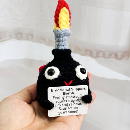 Handmade Crochet F-Bomb With Base